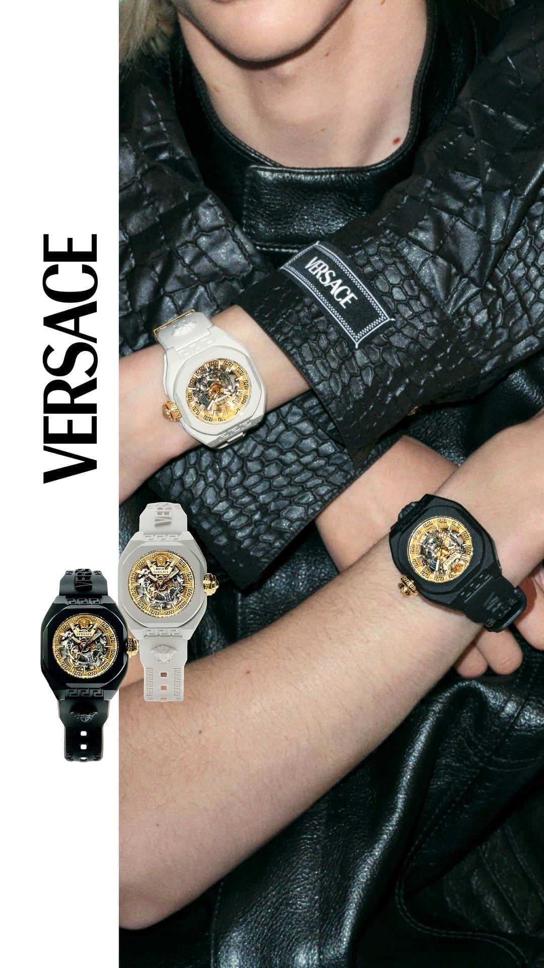 ジャンニヴェルサーチのインスタグラム：「A Versace Watches Advertisement  Sponsored by Versace  #VersaceWatches #VersaceFW23 #AD」