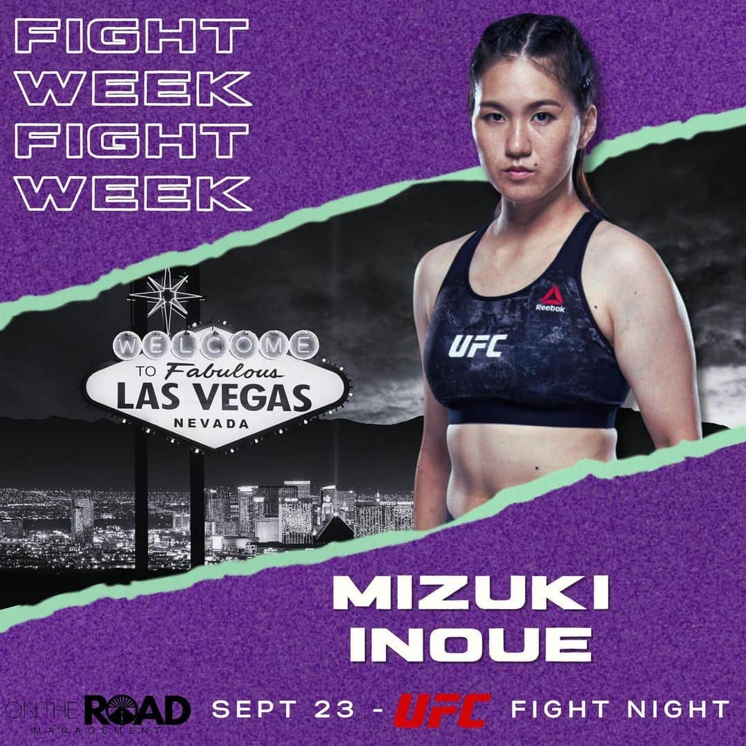 魅津希（井上瑞樹）のインスタグラム：「🚨 FIGHT WEEK 🚨  Our client @fightermizuki 🇯🇵 is back in action this Saturday at UFC Fight Night in Vegas 🔥  Watch her big return to the octagon at 4 PM ET 👊」