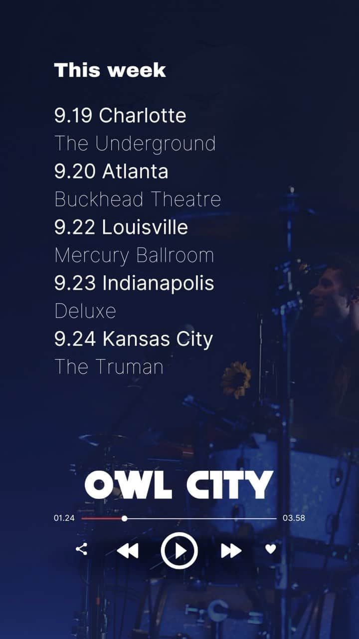 アウル・シティーのインスタグラム：「Who will I see this week?   #tothemoontour  #owlcity」