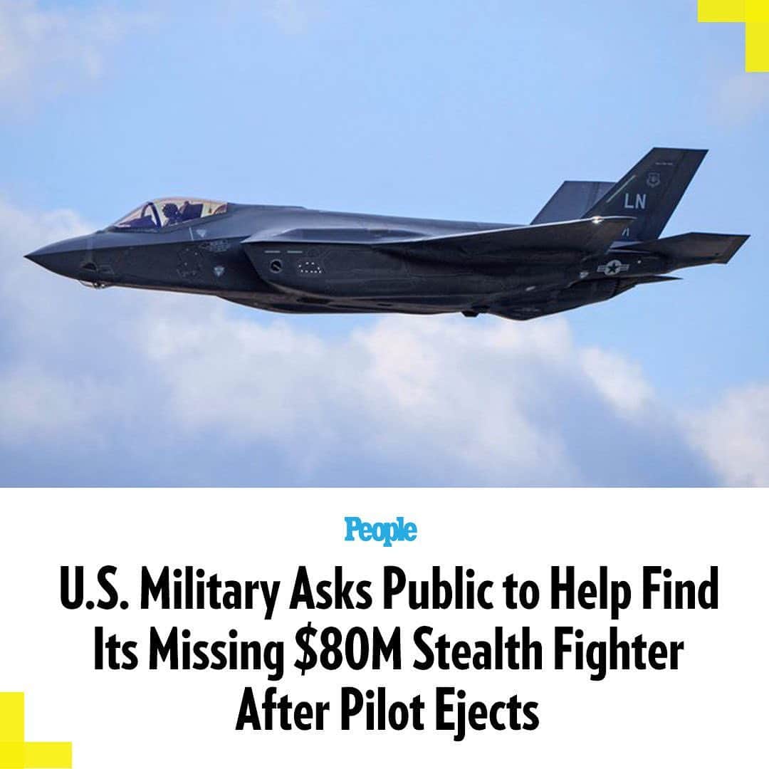 People Magazineさんのインスタグラム写真 - (People MagazineInstagram)「The U.S. military is searching for a missing $80 million stealth fighter — and they need the general public to help them find it.  On Sunday, Joint Base Charleston air base in South Carolina noted in multiple social media posts that it was assisting the Marine Corps Air Station Beaufort in searching for a missing F-35B Lightning II after it was involved in a "mishap."  More on this in our bio link! | 📷: Getty」9月19日 7時46分 - people