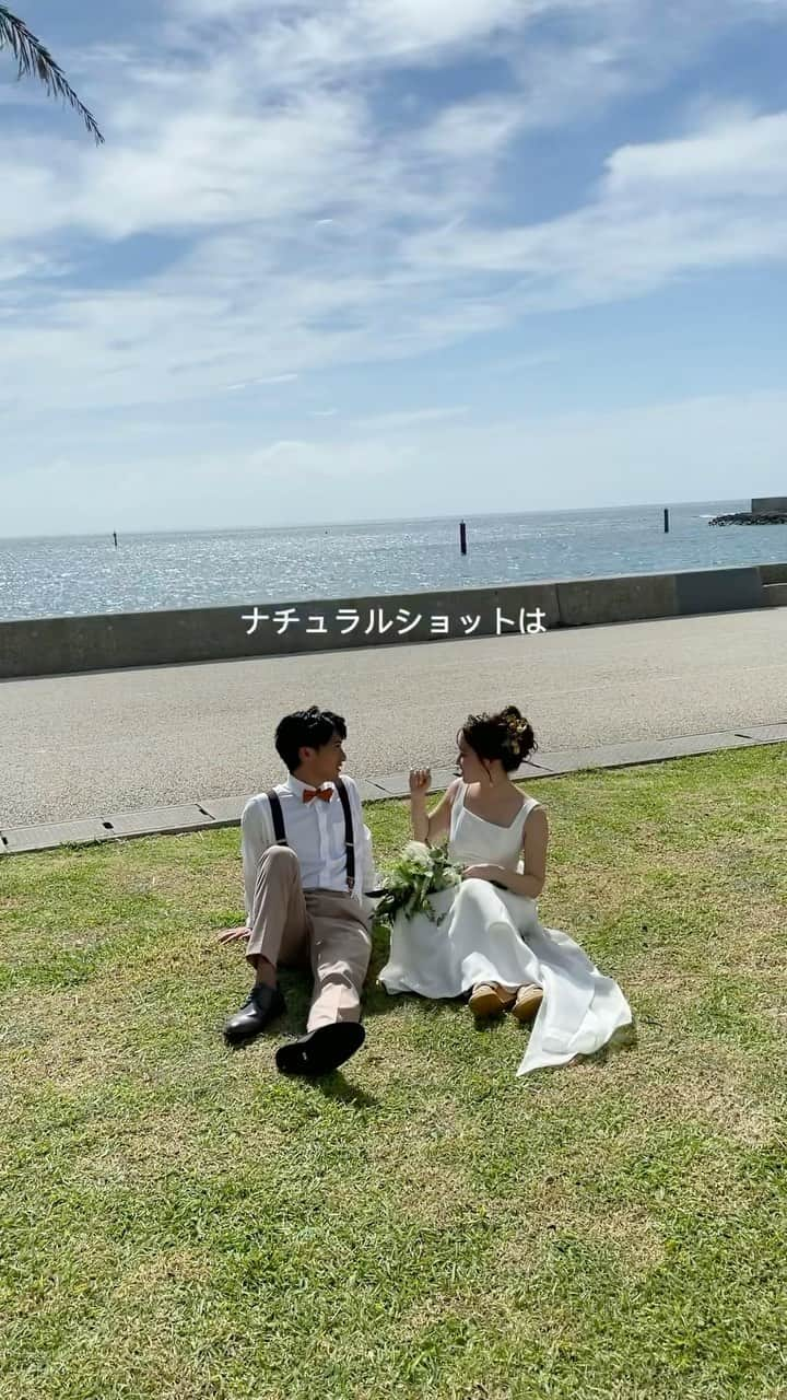 大野愛友佳のインスタグラム：「沖縄にて📷💐➰  素敵なクライアントさんと✨ ありがとうございました😌❤︎  #沖縄ウェディング#ウェディングフォト #ウェディングヘア #フォトウェディング #ウェディング撮影#ウェディングモデル##カップルフォト#カップルグラム #ビーチウェディング #プレ花嫁#トレンドドレス」