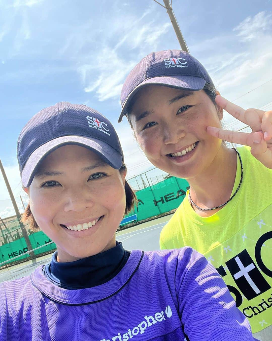 尾崎里紗のインスタグラム：「先週は永田杏里選手 @anri_nagata_ も練習に来てました！🎾 ⁡ ⁡ ⁡」