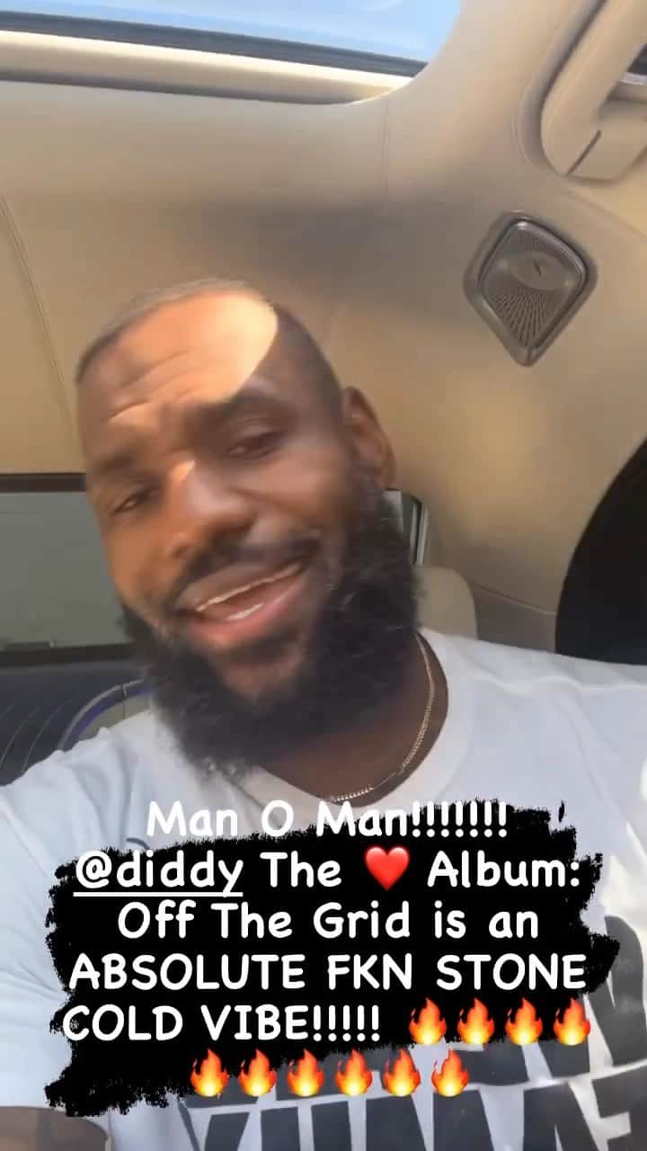 ディディのインスタグラム：「Nah, my brother @KingJames got the best voice in the NBA! 😂  LOVE! LOVE!! LOVE 🖤🙏🏿💫⚡️✨」