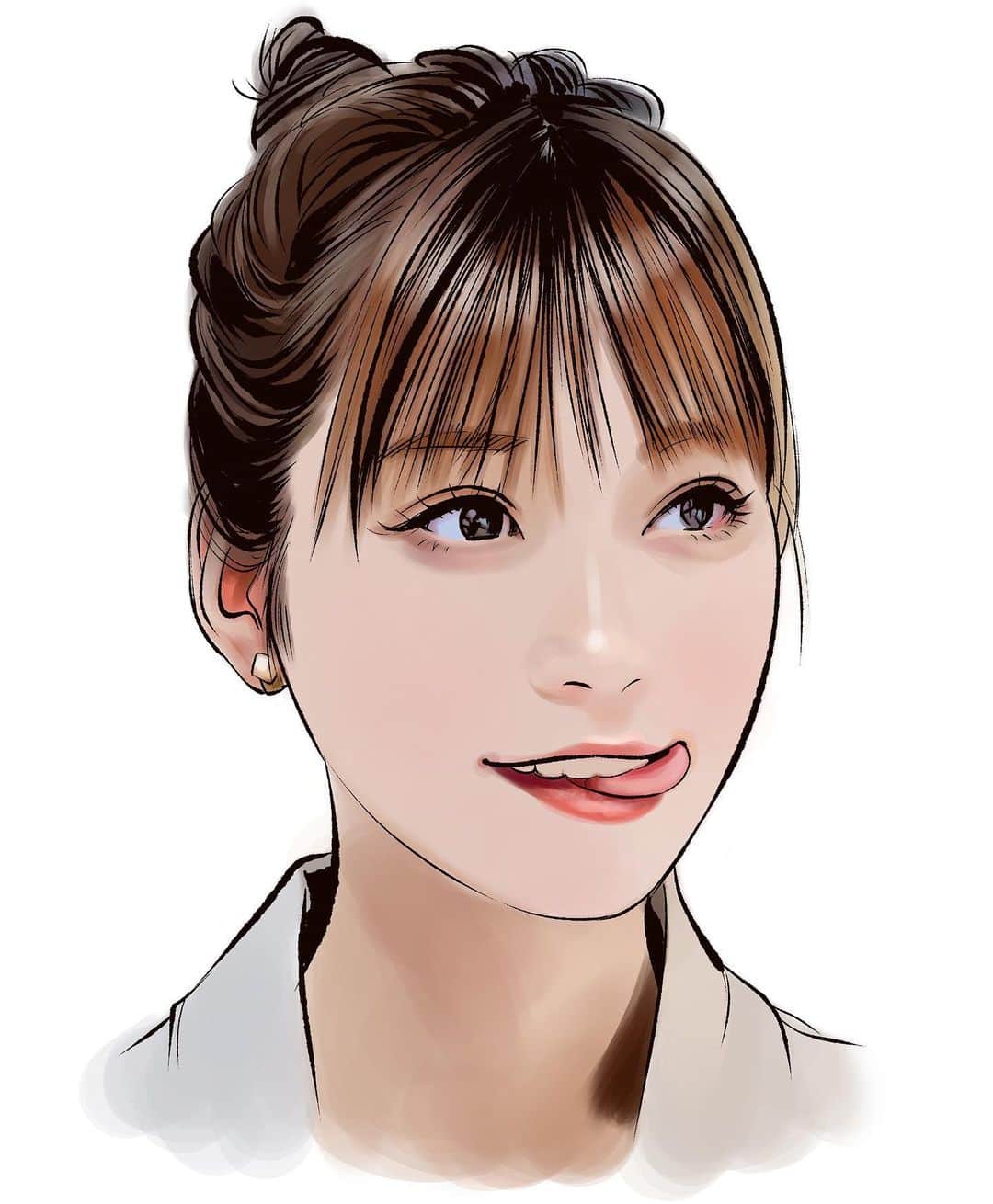 のインスタグラム：「『生見愛瑠さん(@meru_nukumi )』  #イラスト #イラストレーション #モデル #女優 #生見愛瑠 #めるる #illustration #portrait #art #drawing #model #actress #nukumimeru #meruru」
