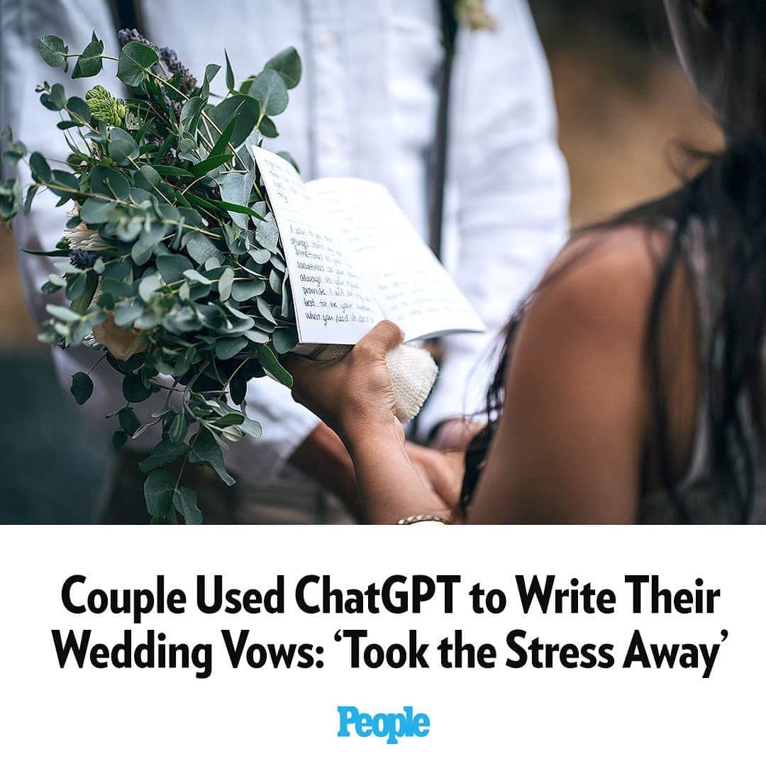 People Magazineさんのインスタグラム写真 - (People MagazineInstagram)「Like many engaged couples, Molly Price and Erik Sorensen were daunted by the thought of writing their wedding vows — so they outsourced the task. The Denver-based couple, who got engaged in December 2022 and are set to marry in October, turned to artificial intelligence (AI) tools ChatGPT and Joy's Writer's Block Assistant to put their love for each other into words. Tap the link in bio for the full story. l 📷: Getty」9月19日 21時38分 - people