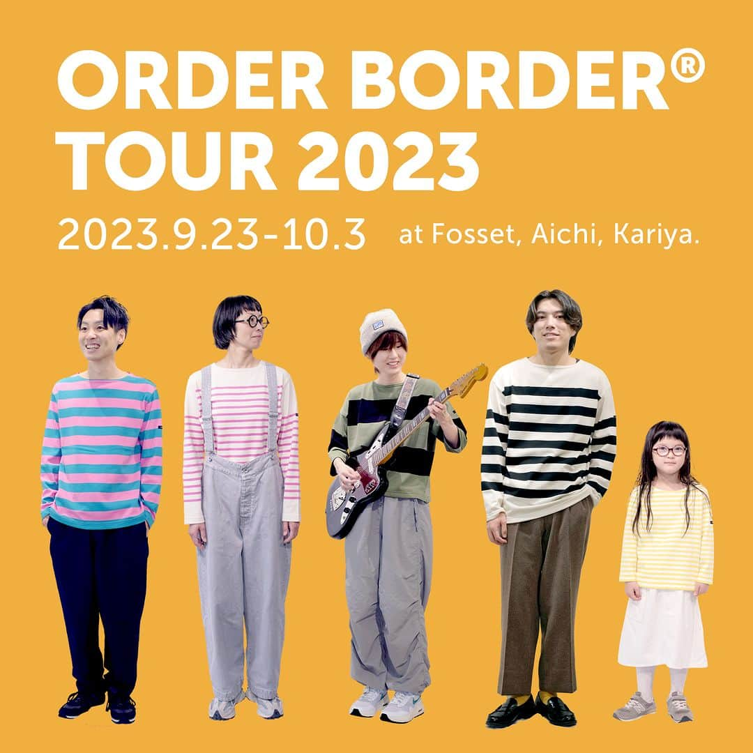 G.F.G.S.のインスタグラム：「ORDER BORDER TOUR 2023  9/23(sat)-10/3(tue)の期間、 愛知県刈谷市のfosset(@fosset__ )さんにて、 ORDER BORDER受注会を開催していただきます。  Fossetさんは今年3月に静岡から愛知県刈谷市に移転OPENし、移転後初の受注会開催となります。  本受注会のタイミングでシーズンカラーが切り替わり、「びわ・もも・うぐいす・あさぎ」4色の2023AW新色サンプルをご覧いただけます。 組み合わせ方によって、ポップな雰囲気・落ち着きのある雰囲気、どちらも引き出せる2023AW新色の発色を、この機会にぜひご体感ください。 Fossetさん受注会限定モデルのNaval Relaxも、2023AW限定カラーとの相性抜群の可愛さです！  また、秋冬に温かみを感じられるAWシーズンに人気の「Classic」モデルの各種サンプルもご用意しております。 ゆったりと着られるリラックス・ワンピースや、レギュラーサイズ…豊富なバリエーションの中からお好みの形・サイズをお選びください。 秋冬だからこそ楽しいORDER BORDER®、Fossetさんでお楽しみください。  近日中に2023AWシーズンのカラープレビューもご覧いただけます◎ https://www.gfgs.net/shop/  リンクはプロフィール(@gfgs )から  ―――――――――――  Fosset  〒448-0005 愛知県刈谷市今川町2丁目707  tel:0566-95-2650 営業時間　10:30-16:30 定休日　水曜・日曜 ※イベント期間中は日曜営業あり  ※会期中の営業時間や休業日等  詳細は公式HPやSNS等でご確認ください。  ――――――――――― #gfgs #orderborder #愛知県 #刈谷 #名古屋 #fosset #手仕事 #丁寧な暮らし #衣食住 #セレクトショップ #ファッション #オーダー会 #ワードローブ #カスタム #セミオーダー #秋服  #冬服 #買い物 #選ぶ #着心地 #お出かけ #カジュアル #シンプル #カットソー #デイリーウェア #ボーダー #しましま #ボーダートップス」