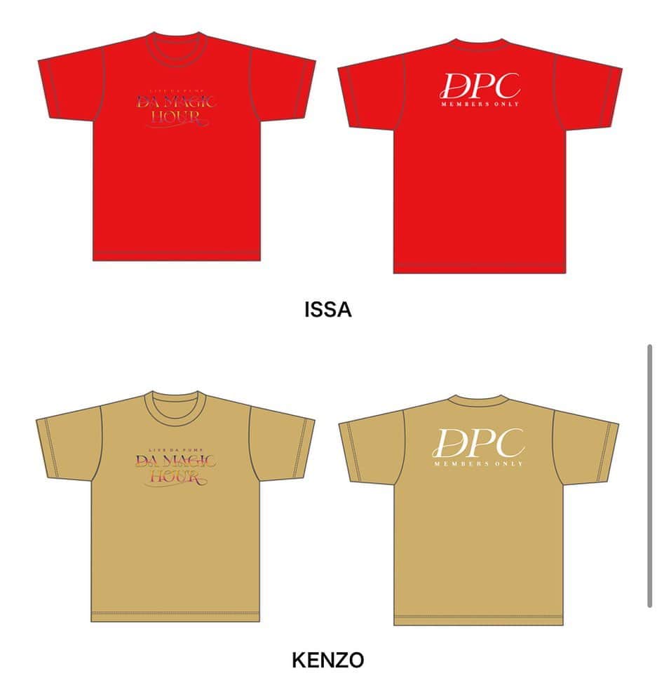 のインスタグラム：「本日18:00から「LIVE DA PUMP DA MAGIC HOUR」メンバーカラーＴシャツの再販がスタートします😃  これが最後の申し込みとなる可能性が高いのでまだの方はこのチャンスを逃さないで🤲  #dapump  #livedapumpdamagichour」