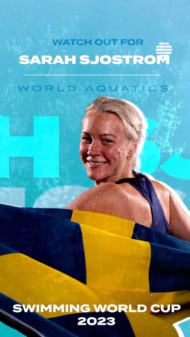 サラ・ショーストレムのインスタグラム：「This is 🇸🇪 @sarahsjostrom 🤩 Let’s get to know some of the stars who will join us in for the Swimming World Cup 2023 🤩 #SWC23  🇩🇪 Berlin | 6th - 8th Oct 🇬🇷 Athens | 13th - 15th Oct 🇭🇺 Budapest | 20th - 22nd Oct」