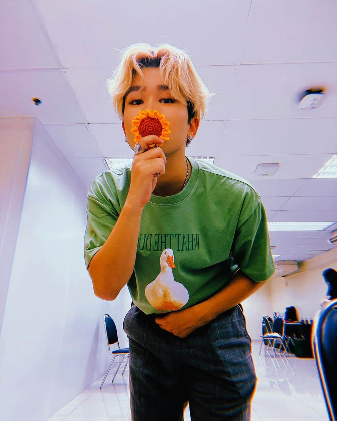 奥田力也のインスタグラム：「🙈🌻💚  #Ricky #自撮り下手です #🫠」