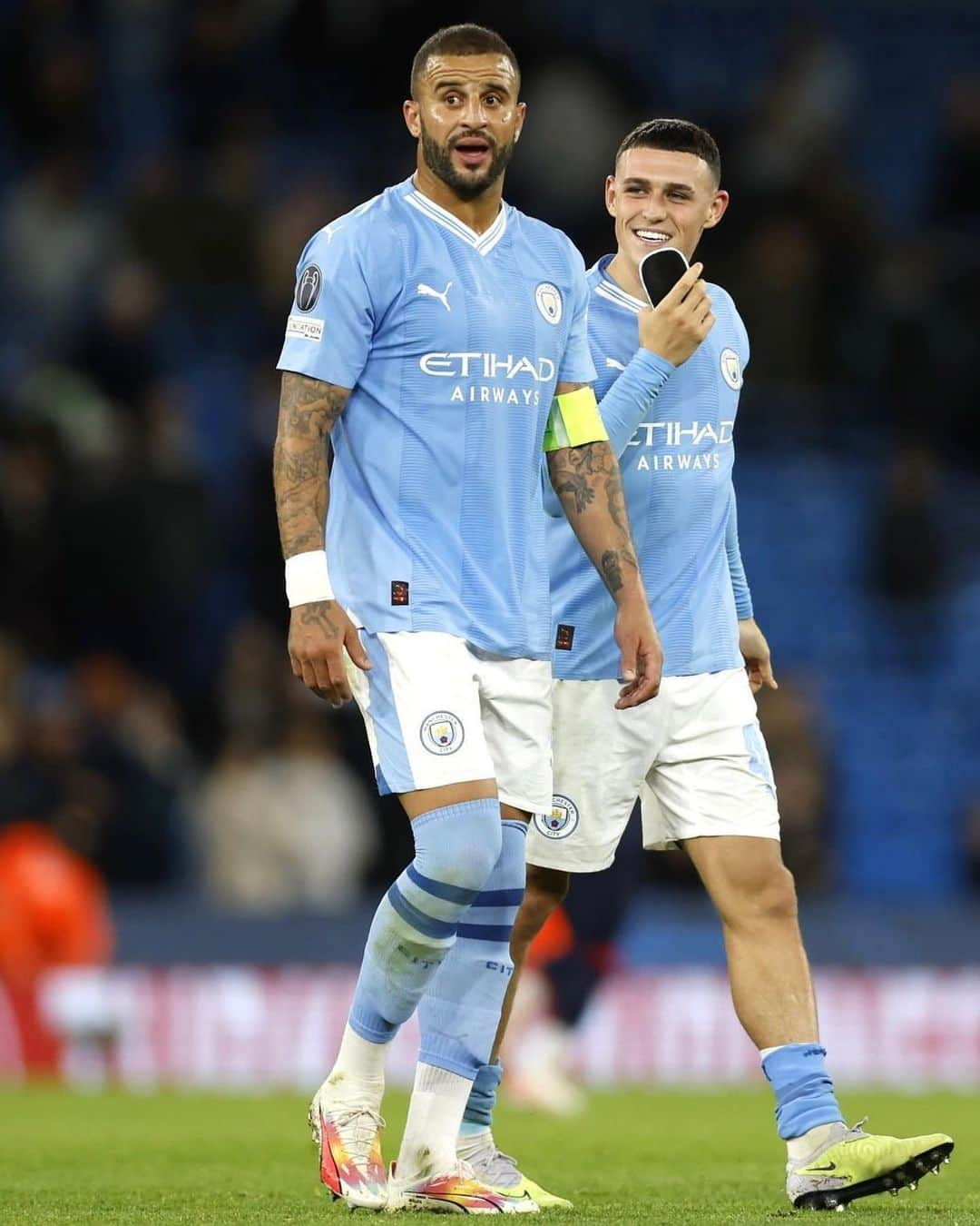 カイル・ウォーカーのインスタグラム：「Happy to start our Champions league defence off with a win tonight」