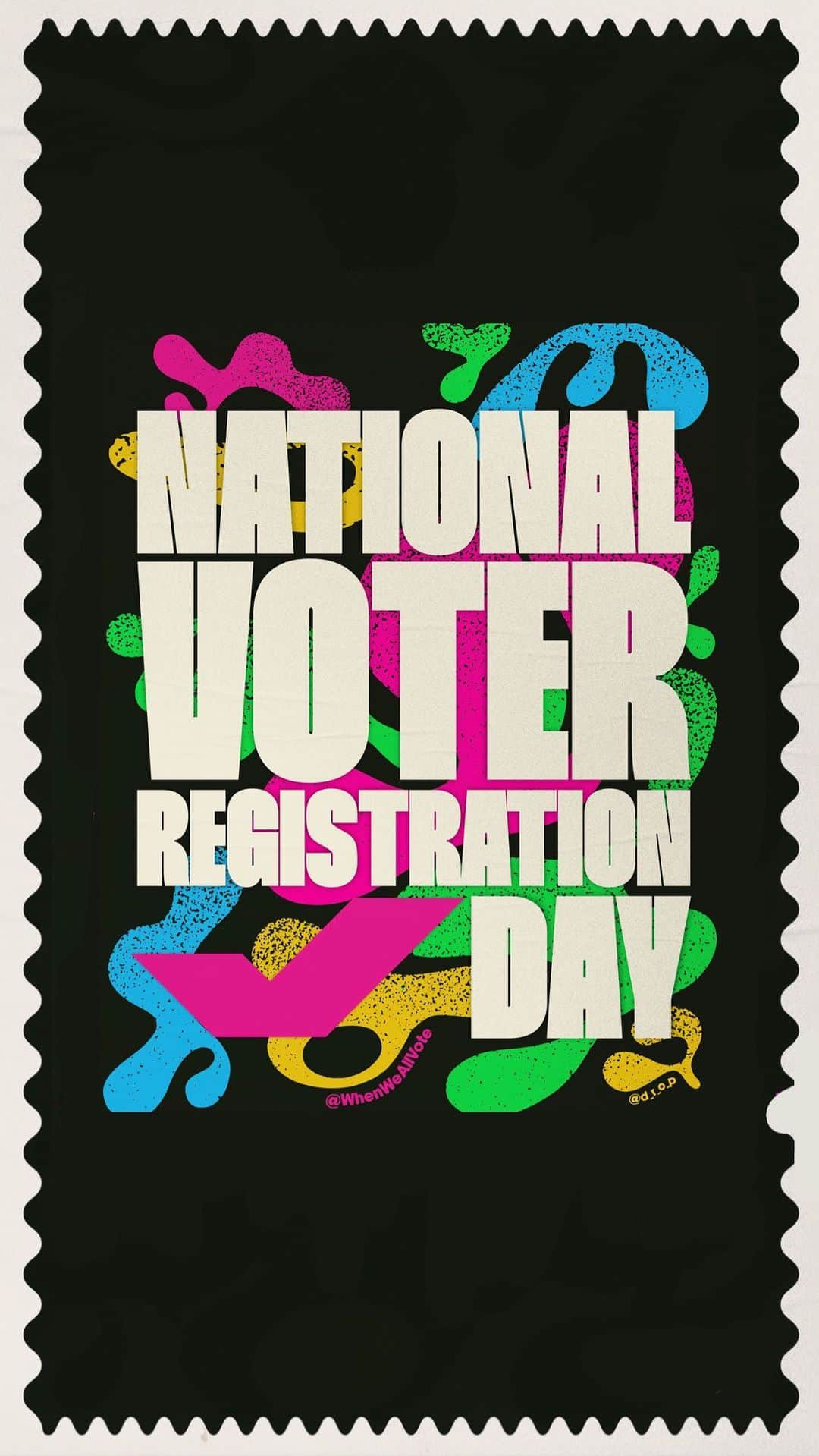 ミシェル・オバマのインスタグラム：「Today is National Voter Registration Day! With state and local elections happening across the country and 2024 just around the corner, it’s critical that we get our communities registered and ready to vote.   Join me and @WhenWeAllVote by checking your voter registration status and encouraging three of your friends to do the same at weall.vote/check.」