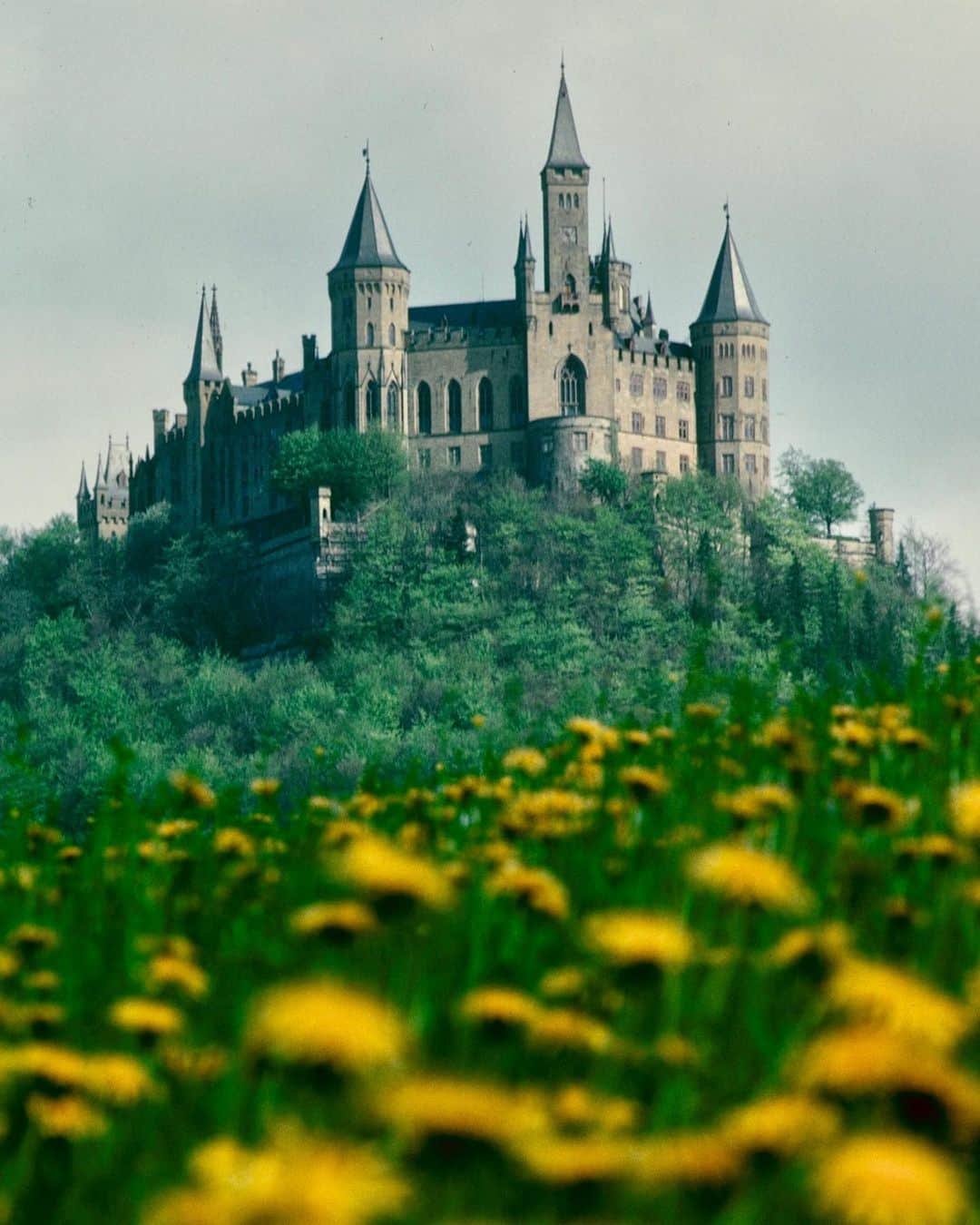 lifeのインスタグラム：「View of Hohenzollern Castle in Germany, taken from a series of photos of Prince Louis Ferdinand of Prussia and his Family, 1963.  (📷 Alfred Eisenstaedt/LIFE Picture Collection)  #LIFEMagazine #LIFEArchive #AlfredEisenstaedt #1960s #Germany #Destinations #HohenzollernCastle #PrinceLouisFerdinand」