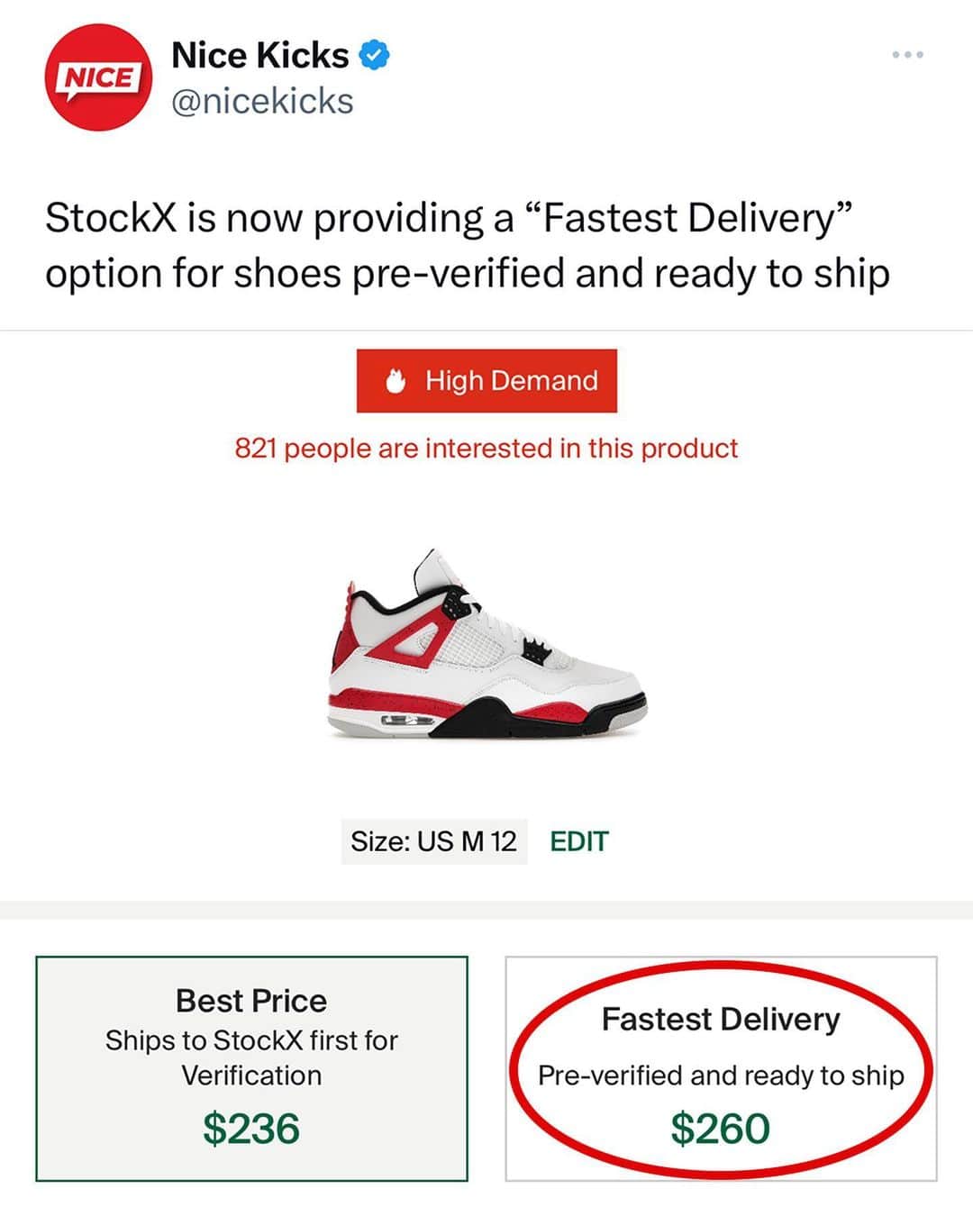 Nice Kicksのインスタグラム：「@stockx has launched Xpress Ship, its form of consignment selling, to expedite shipping times on select items. Are you a fan of this new StockX addition? 🤔」