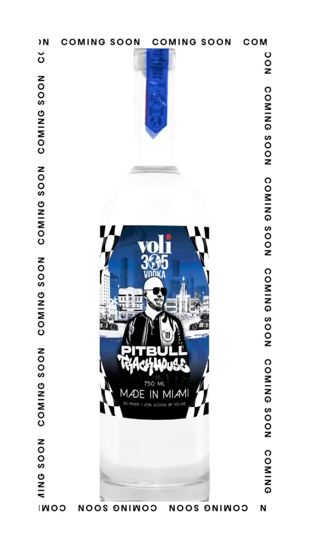 ピットブルのインスタグラム：「Limited edition @voli305vodka bottles coming soon… pre-order this Friday and get ready for #Trackhouse Oct. 6. daleee」