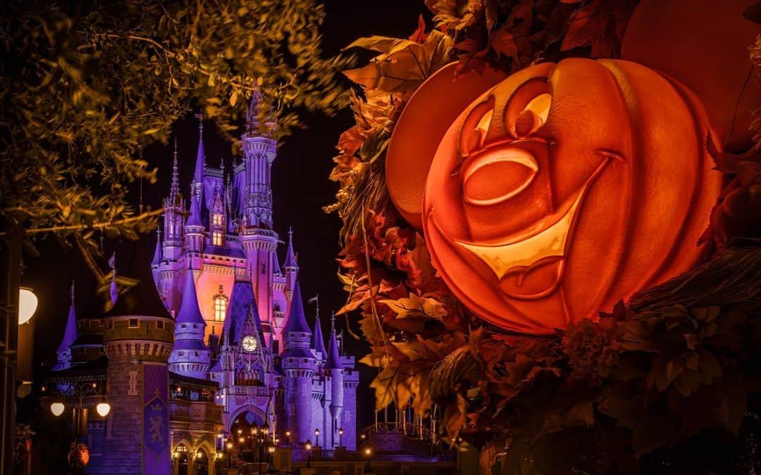 Walt Disney Worldのインスタグラム：「Gourdness gracious, it's spooky season already! 🎃😱 What's your favorite thing about fall at #MagicKingdom? (📸: @jackcrousephoto)」