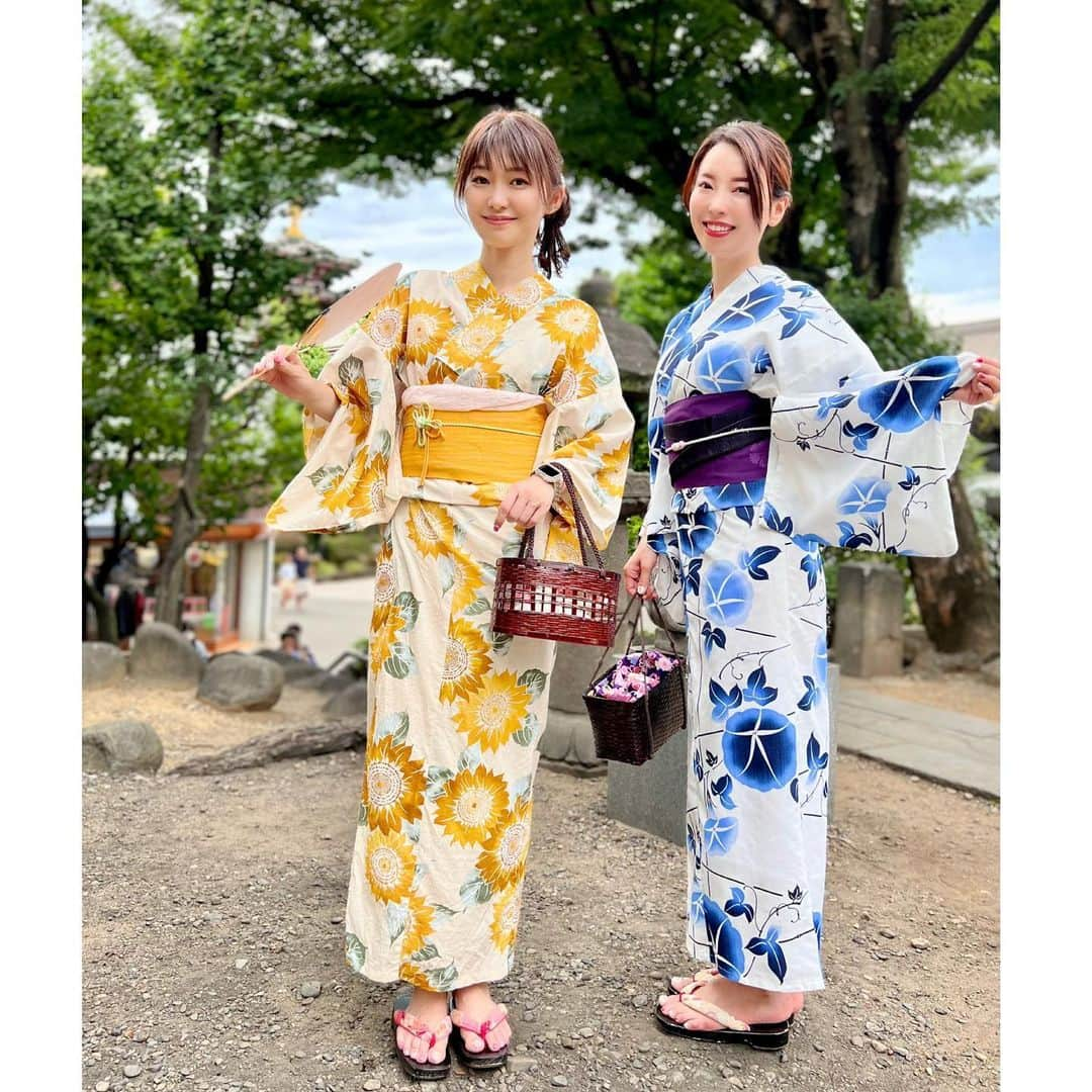 織田千穂のインスタグラム：「今年の浴衣は これで着納めかなー👘𓈒𓂂 𓈒𓍼 夏って一瞬だー」