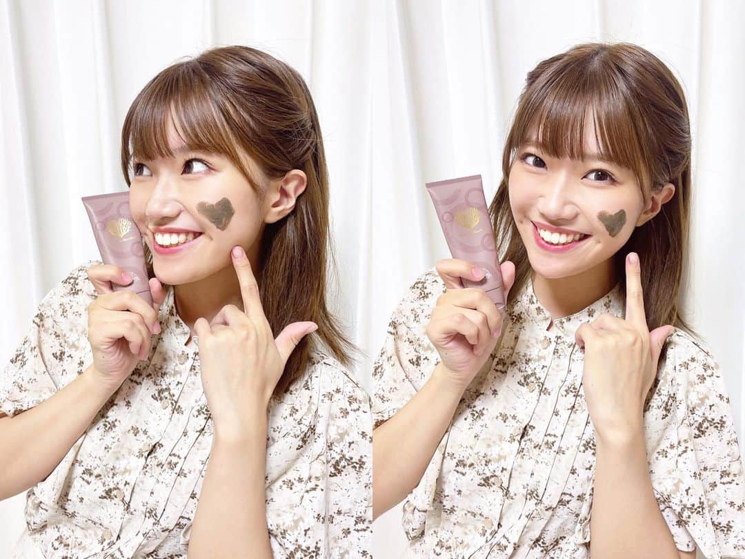 平岡明純のインスタグラム：「暑い日が続いていますね🥵  クチャパックで紫外線ダメージから肌を守ろう💪  毛穴の黒ずみにも効果的なので 初めて使った時、肌色がワントーン明るくなりました✨  ぜひ試してみてください🩵」