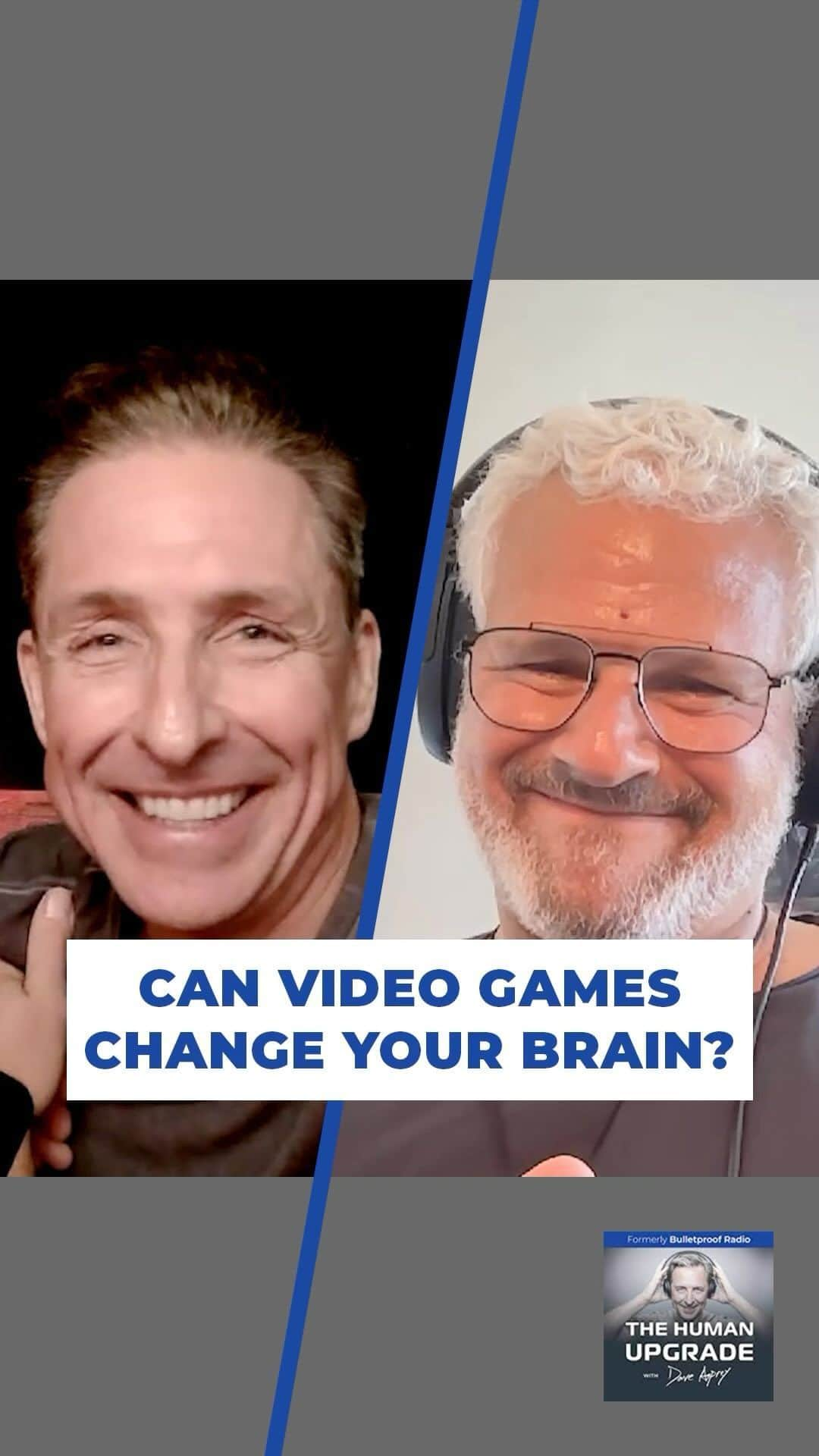 デイヴ・アスプリーのインスタグラム：「This episode of @thehumanupgradepodcast is all about something I used to really struggle with—focus. If you’ve ever had a tough time staying on track or have been diagnosed with ADHD, you’ll want to listen up. 🎧🧠   I had the pleasure of chatting with @adamgazz, a real brain expert! 🌟 He’s not your typical gamer, but he made the world’s first FDA approved video game that’s designed to help us focus better. How cool is that? 🎮   We dove into all things attention, how our brains work, what we eat, and the science behind it all. 🤓   Tune in to episode #1089 to discover how we can level up our focus and boost our brainpower. Let’s upgrade together! 🚀   #BrainBoost #FocusHacks #TheHumanUpgrade #DaveAsprey #biohacking」