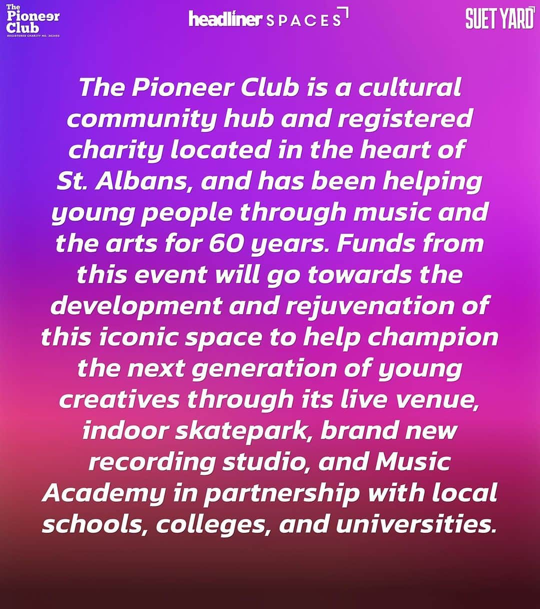 ルディメンタルさんのインスタグラム写真 - (ルディメンタルInstagram)「Hey team! We are headlining @thepioneerclubmusic , St Albans fundraiser event on the 7th of October to help raise awareness of the venue its self, the charity, and all that it is striving to achieve in terms of music education, entertainment, providing a safe creative place for young people and to help preserve grassroots venues which we’re very passionate about!. 🫶   Tickets are on sale now! Link in bio 🔗」9月20日 3時48分 - rudimentaluk