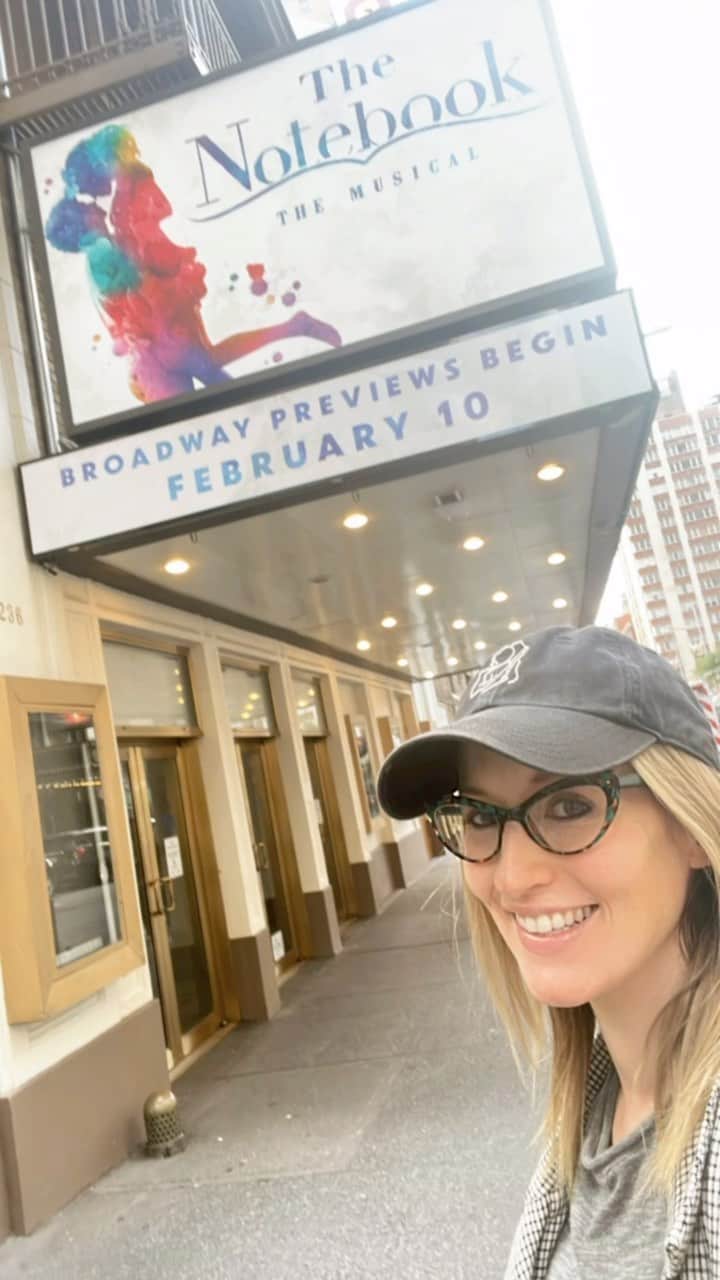 イングリッド・マイケルソンのインスタグラム：「The @notebookmusical marquee is UP and so is my heart rate!」