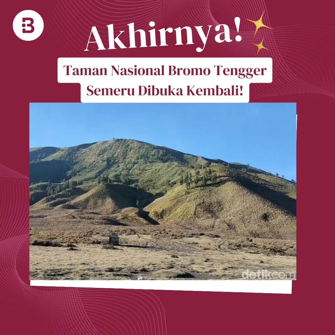 のインスタグラム：「Setelah berhasil dipadamkan pasca insiden kebarakan yang lalu, akhirnya kawasan Taman Nasional Bromo Tengger Semeru (TN BTS) kembali dibuka dan bisa dikunjungi oleh masyarakat lagi, nih!  Semoga setelah kejadian kemarin, kita sama-sama lebih bijak, bertanggung jawab serta menjaga lingkungan.   Ingat, tugas seperti ini bukan hanya jadi kewajiban para petugas, tapi juga jadi bagian tugas dari kalian yang sedang berwisata, ya....  #bromo #tamannasionalbromo #bromodibukakembali #kembalibuka #tnbts #infobromo #news #beautynesiaid」