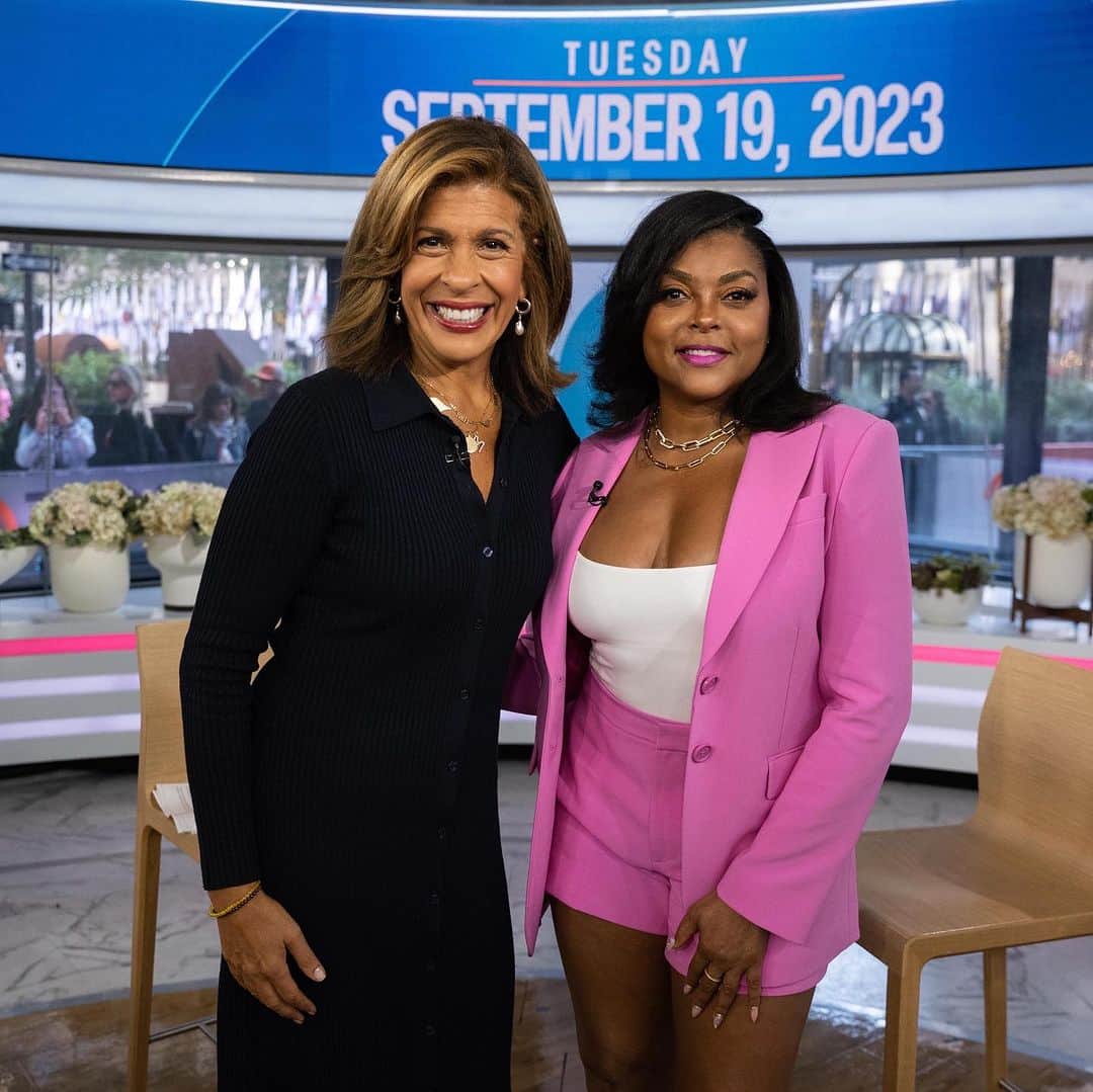 タラジ・P・ヘンソンのインスタグラム：「Thank you Hoda and @todayshow for having me. We spoke about our amazing partnership with @katespadeny and launching our new SheCare Wellness Pods at Hampton University this fall! 💕」