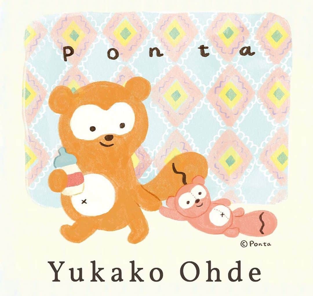 のインスタグラム：「PontaGearとのコラボグッズのイラストを描かせていただきました！Tシャツやキーホルダー、アクリルスタンド、トートバッグなど✨ ポンタを描くのは新鮮で楽しかったです！ pontagear.jp」