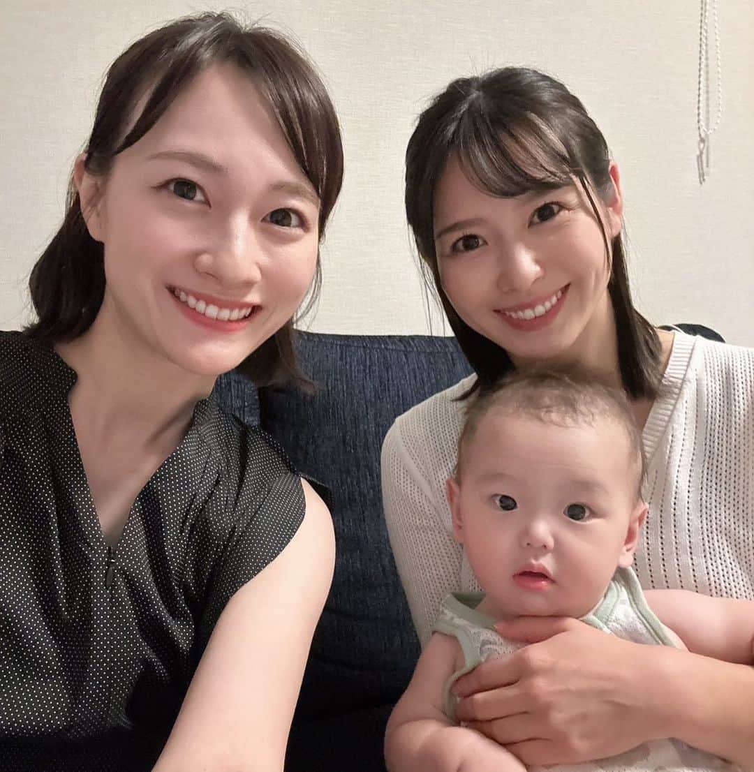 玉木碧のインスタグラム：「みずきちゃんが息子に会いに来てくれました〜🥰 @___mizuky17___   二児の年子の母として頑張ってて、本当に尊敬する🥺  #中野瑞希 ちゃん #透明感が凄いのよ #目の保養でした🙏  #新米ママ #生後7ヶ月 #男の子ベビー」