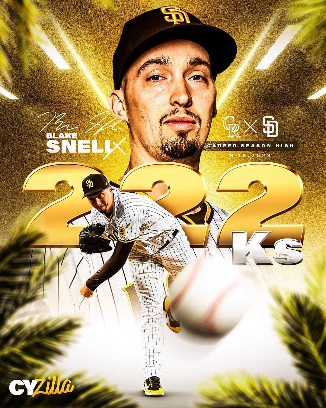 ブレイク・スネルのインスタグラム：「Snellzilla doing #CyZilla things 🔥」