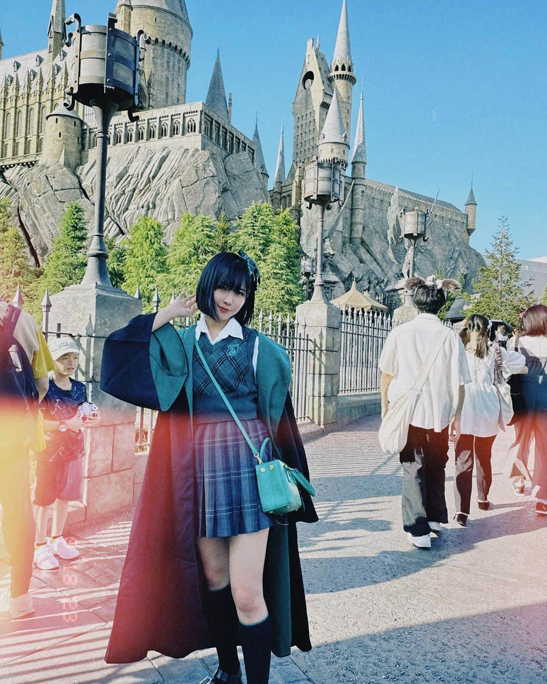 鳴上なごねのインスタグラム：「スリザリンコーデ🐍  #usj #ハリーポッター #harrypotter #スリザリン #スリザリンコーデ」