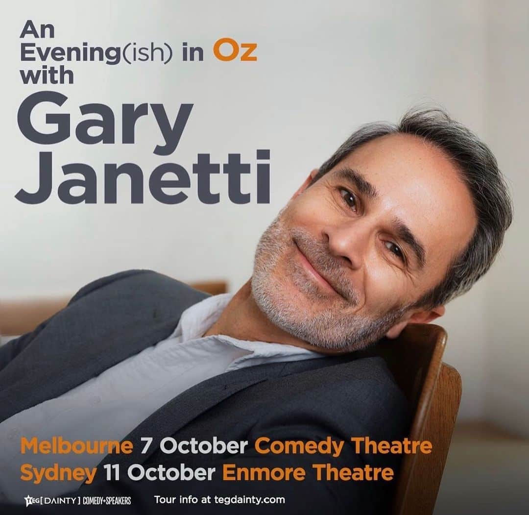 ブラッド・ゴレスキーのインスタグラム：「Gary is in Australia! He’s doing a show Melbourne on October 7 & Sydney Oct 11! Get your tix to see him! Link in my bio!」