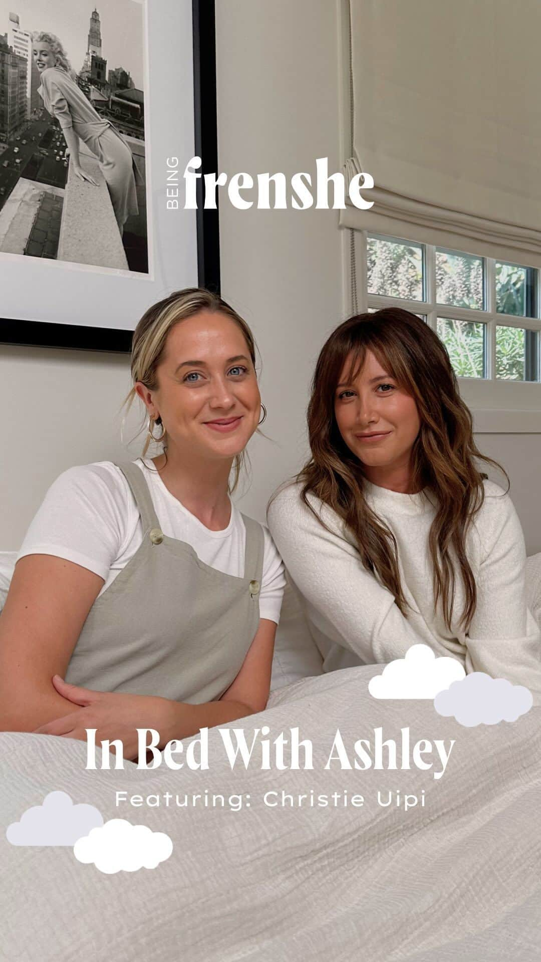 アシュレイ・ティスデイルのインスタグラム：「Excited to share my new series, ‘In Bed with Ashley’ with my therapist @better.with.christie! This series is all about learning how to calm your nervous system and get better sleep. I’ve personally struggled with letting stress or anxiety keep me from a good night’s rest and I know that this is something that a lot of you guys struggle with too. That’s why I dreamt up this series. I wanted to share some of Christie’s techniques that have helped me calm my body and mind for the most restful sleep. These tips have been an absolute game changer. Tune in to the first episode now, and make sure you’re following @beingfrenshe for new episodes 🤍」