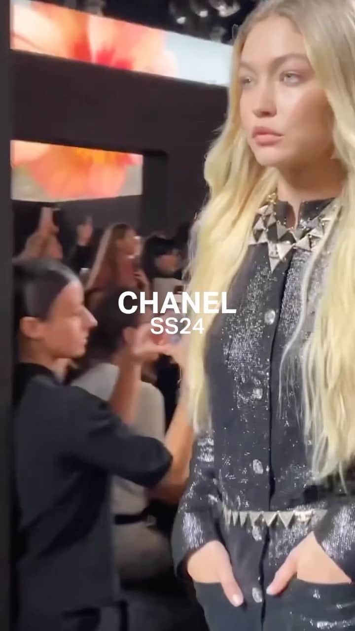 IMG Modelsのインスタグラム：「#RunwayRewind. ⏪ #Chanel’s #ChanelSS24 #PFW show starring #HeCong #LilyVanderMeeden #GigiHadid #HyunjiShin + #QuannahChasinghorse. 🇫🇷 #IMGmodels」