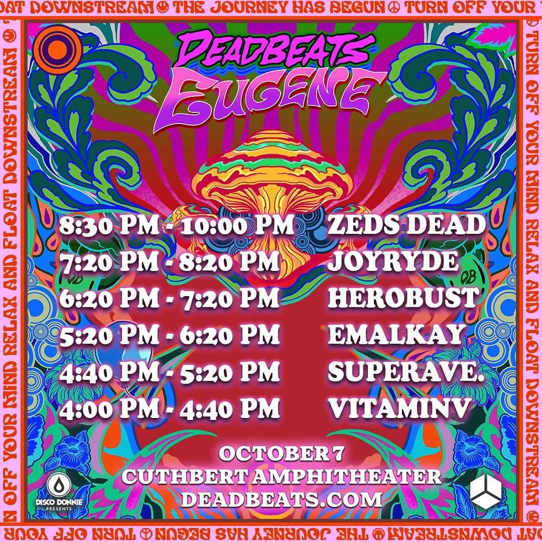 Zeds Deadさんのインスタグラム写真 - (Zeds DeadInstagram)「Here’s where you can catch us for the month of October! Starting with Eugene this weekend with the Deadbeats fam. Let us know where we’ll see you!  10/7: Deadbeats Eugene 10/8: Goldrush, AZ 10/13: Deadbeats Carolinas Open Air 10/13: Deadbeats After Dark Carolinas 10/14: Deadbeats Carolinas Open Air 10/14: Deadbeats After Dark Carolinas 10/27: Paranormal Atlanta 10/28: Boo! Seattle 10/29: Freaky Deaky, TX 10/31: Vivid Sky, Gainesville」10月5日 2時47分 - zedsdead