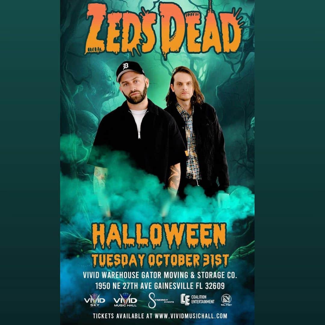 Zeds Deadさんのインスタグラム写真 - (Zeds DeadInstagram)「Here’s where you can catch us for the month of October! Starting with Eugene this weekend with the Deadbeats fam. Let us know where we’ll see you!  10/7: Deadbeats Eugene 10/8: Goldrush, AZ 10/13: Deadbeats Carolinas Open Air 10/13: Deadbeats After Dark Carolinas 10/14: Deadbeats Carolinas Open Air 10/14: Deadbeats After Dark Carolinas 10/27: Paranormal Atlanta 10/28: Boo! Seattle 10/29: Freaky Deaky, TX 10/31: Vivid Sky, Gainesville」10月5日 2時47分 - zedsdead