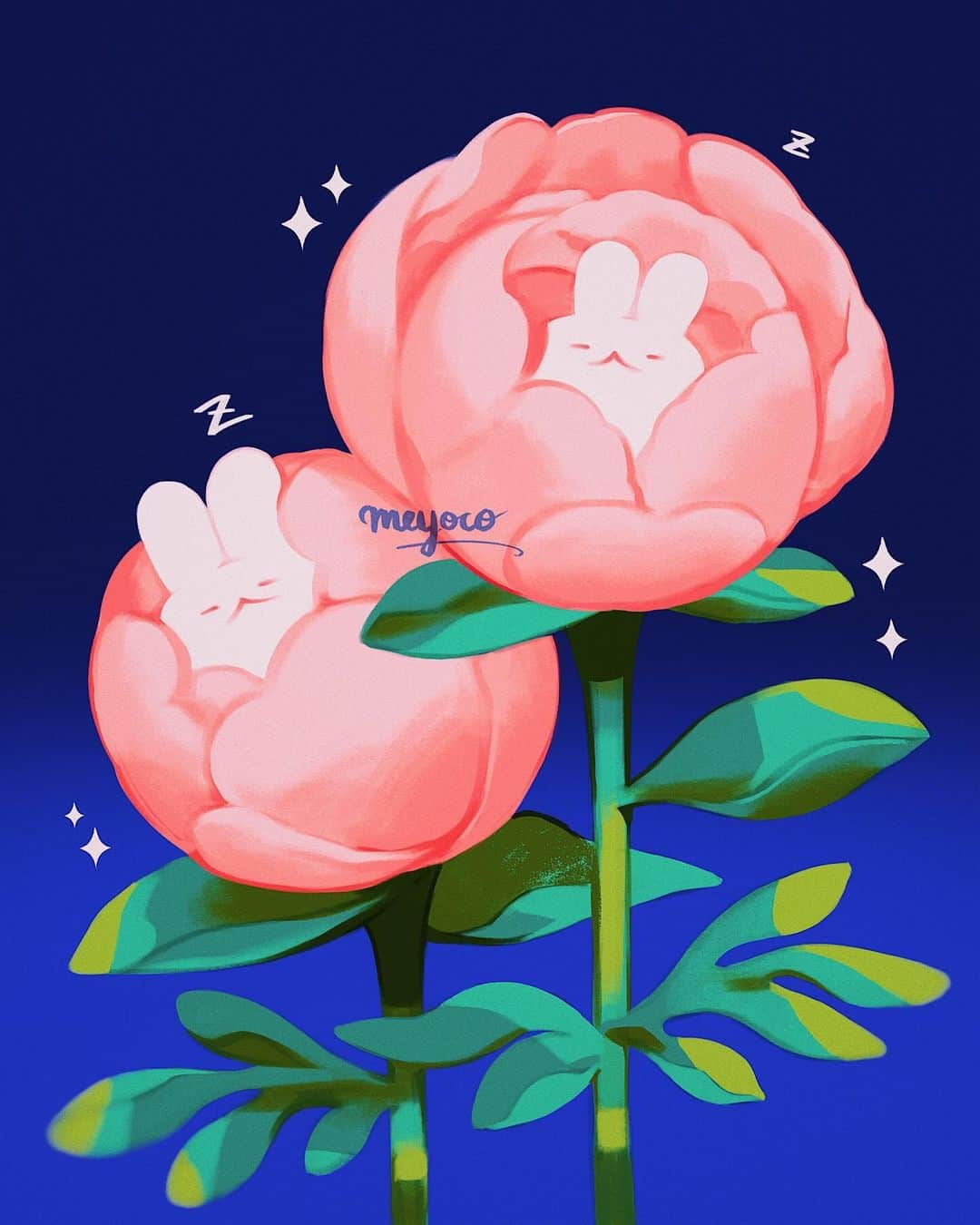 meyocoさんのインスタグラム写真 - (meyocoInstagram)「buns in flowers 🐰🌸🌷」10月5日 3時16分 - meyoco