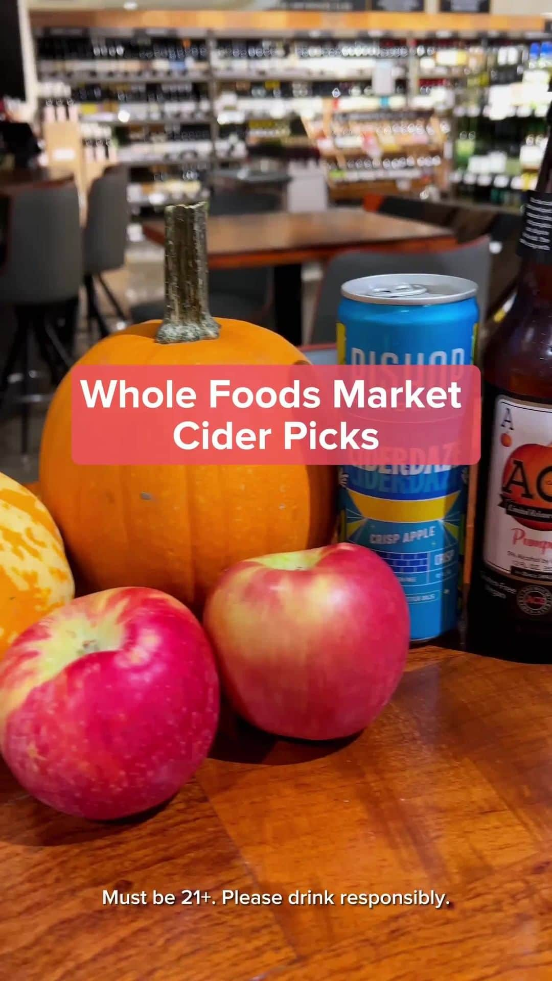 Whole Foods Marketのインスタグラム：「Crisp apple, pumpkin and rosé flavors make these ciders the perfect fall picks for National Cider Month 🍎✨」