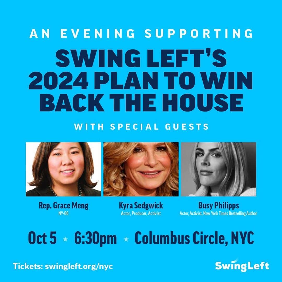 ビジー・フィリップスのインスタグラム：「This is tomorrow! I’ve been a big fan of @swingleft for years, and I’m thrilled to join them in NYC to double down on the commitment to winning critical U.S. House races in NY in 2024. Join the event on 10/5: swingleft.org/nyc  #WinBacktheHouse」