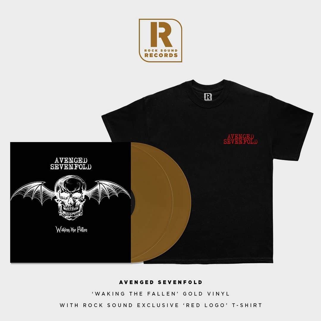 Rock Soundさんのインスタグラム写真 - (Rock SoundInstagram)「Avenged Sevenfold are celebrating 20 years of their classic album 'Waking The Fallen' with the release of a limited edition gold vinyl. Plus, we have teamed up with Hopeless Records to bring you these exclusive t-shirt designs  Get yours now at SHOP.ROCKSOUND.TV, link in bio   #avengedsevenfold #rock #metal #alternative #a7x #avengedsevenfoldfamily」10月5日 4時05分 - rocksound