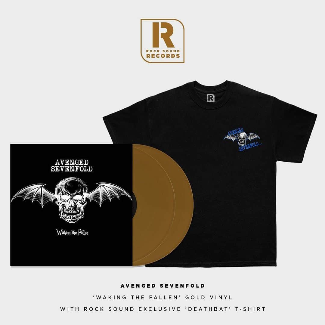 Rock Soundさんのインスタグラム写真 - (Rock SoundInstagram)「Avenged Sevenfold are celebrating 20 years of their classic album 'Waking The Fallen' with the release of a limited edition gold vinyl. Plus, we have teamed up with Hopeless Records to bring you these exclusive t-shirt designs  Get yours now at SHOP.ROCKSOUND.TV, link in bio   #avengedsevenfold #rock #metal #alternative #a7x #avengedsevenfoldfamily」10月5日 4時05分 - rocksound