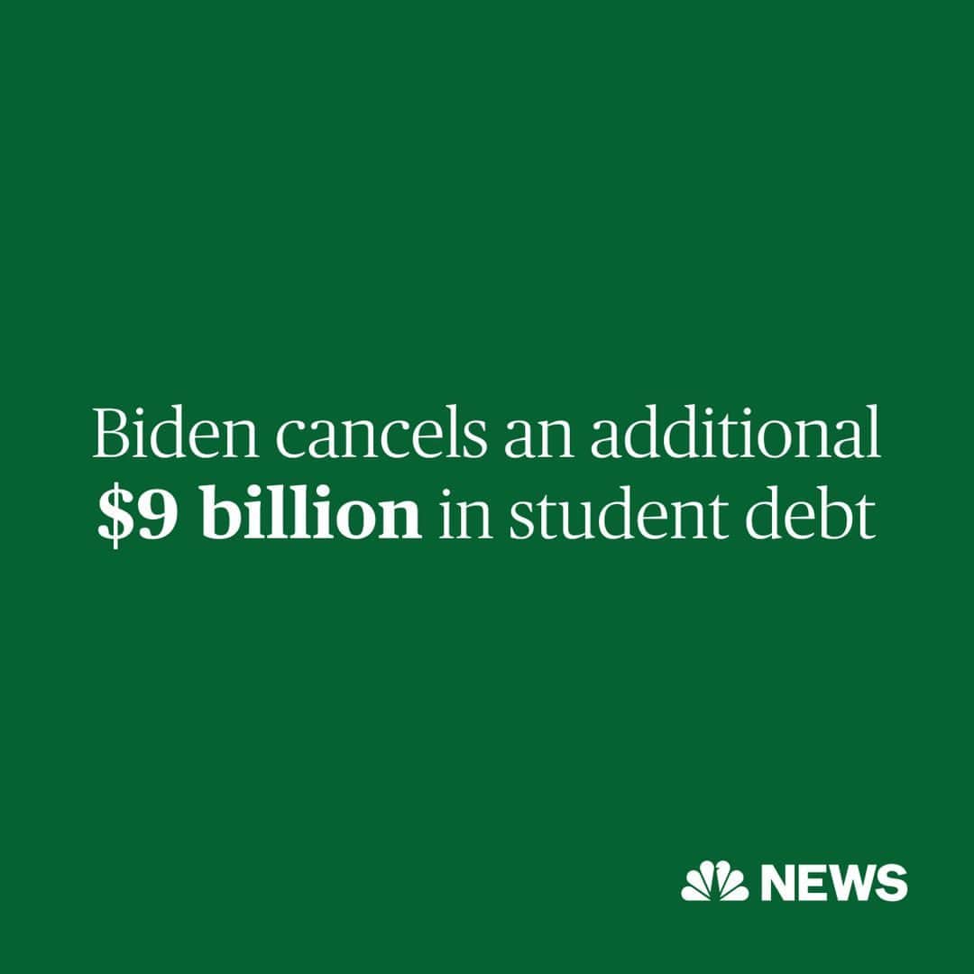 のインスタグラム：「The additional relief, set to help about 125,000 Americans, brings the Biden administration’s total approved debt cancellation to $127 billion for nearly 3.6 million Americans, Biden said.  The newly approved $9 billion includes $5.2 billion in additional debt relief for 53,000 beneficiaries of the Public Service Loan Forgiveness program, a statement said.  The new funds also include nearly $2.8 billion for about 51,000 borrowers on income-based repayment plans who made 20 years or more on payments, but “never got the relief they were entitled to,” the release said.   Another $1.2 billion will go to an estimated 22,000 borrowers who have a total or permanent disability, the statement said.   Read more at the link in bio.」