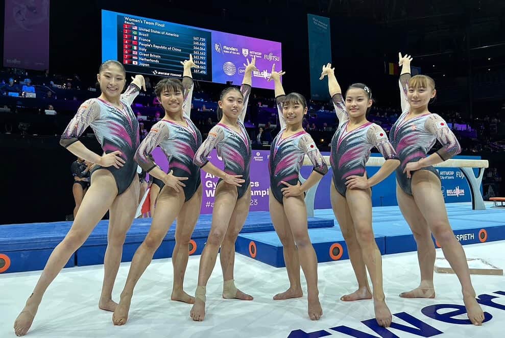 日本体操協会さんのインスタグラム写真 - (日本体操協会Instagram)「#世界体操2023   日本女子チーム、8位✨  🥇アメリカ🇺🇸167.729 🥈ブラジル🇧🇷165.530 🥉フランス🇫🇷164.064  8位　日本🇯🇵157.496  課題はまだありますが、来年のパリ五輪へ繋がる良い経験となりました！  応援ありがとうございました✨  #体操ニッポン  #ARTWorlds2023 #Antwerp2023 #RoadToParis」10月5日 5時31分 - gymnasticsjapan