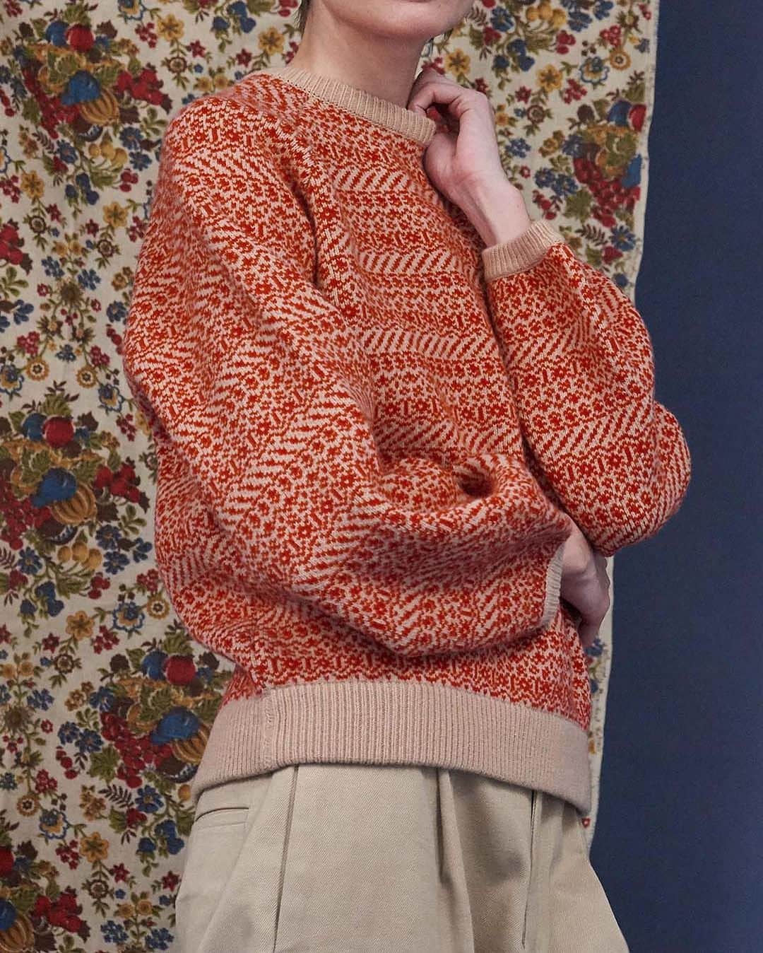 デミリーのインスタグラム：「Inspired by vintage Alpine handknits, Taliyah is a modern ski sweater, knit in a merino fair isle jacquard.」