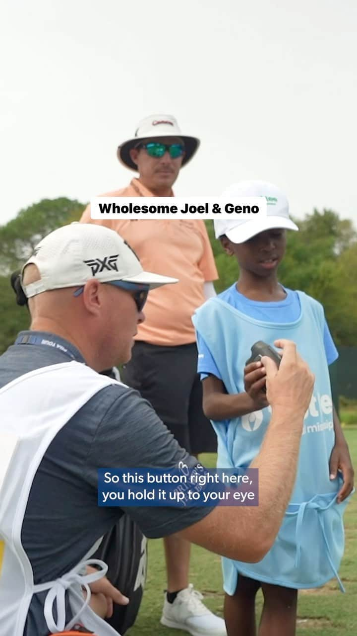 PGA TOURのインスタグラム：「@JoelDahmen and @GenoBonnalie had some extra help today from Tanner with @TheFirstTee.」