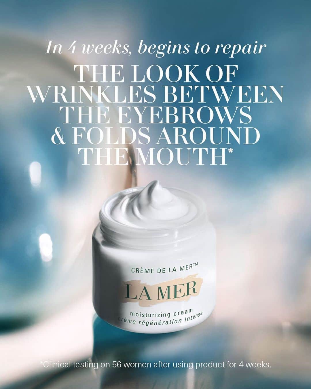 のインスタグラム：「The name that changed the skincare game forever: Crème de la Mer.  Powered by visible youth-regenerating Miracle Broth™, Crème de la Mer immerses skin in healing moisture and sets the stage for rapid rejuvenation...  In Hours... Skin feels firmer, looks smoother and more radiant.*  In 2 Weeks... Visibly reduces fine lines.** Improves skin’s barrier resilience by 81%.***  In 4 Weeks... Begins to repair the look of lines on the forehead, wrinkles between the eyebrows and folds around the mouth.****  So much more than an icon. Tap the link in bio to learn more about Crème de la Mer’s visible rejuvenating power.  #LaMer #LaMerSkincare #MiracleBroth #CremedelaMer *Clinical testing on 31 women after using product once. **Clinical testing on 56 women after using product for 2 weeks. ***Clinical testing on 42 women after using product for 2 weeks.  ****Clinical testing on 56 women after using product for 4 weeks.」