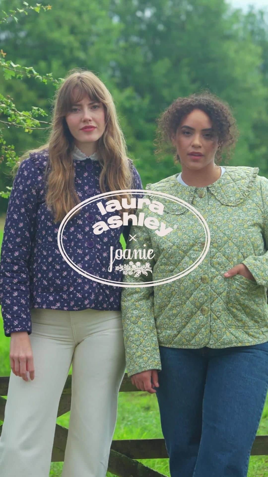 ローラアシュレイのインスタグラム：「Explore the heritage-inspired pieces in the new Laura Ashley × Joanie collection.⁣ ⁣ Featuring a range of whimsical dresses, shirts, jumpsuits, jackets, and accessories, in some of Laura Ashley’s most coveted prints, this limited collection is not to be missed. @joanieclothing⁣ ⁣ Now available to shop on joanieclothing.com⁣ ⁣ #LauraAshleyXJoanie」