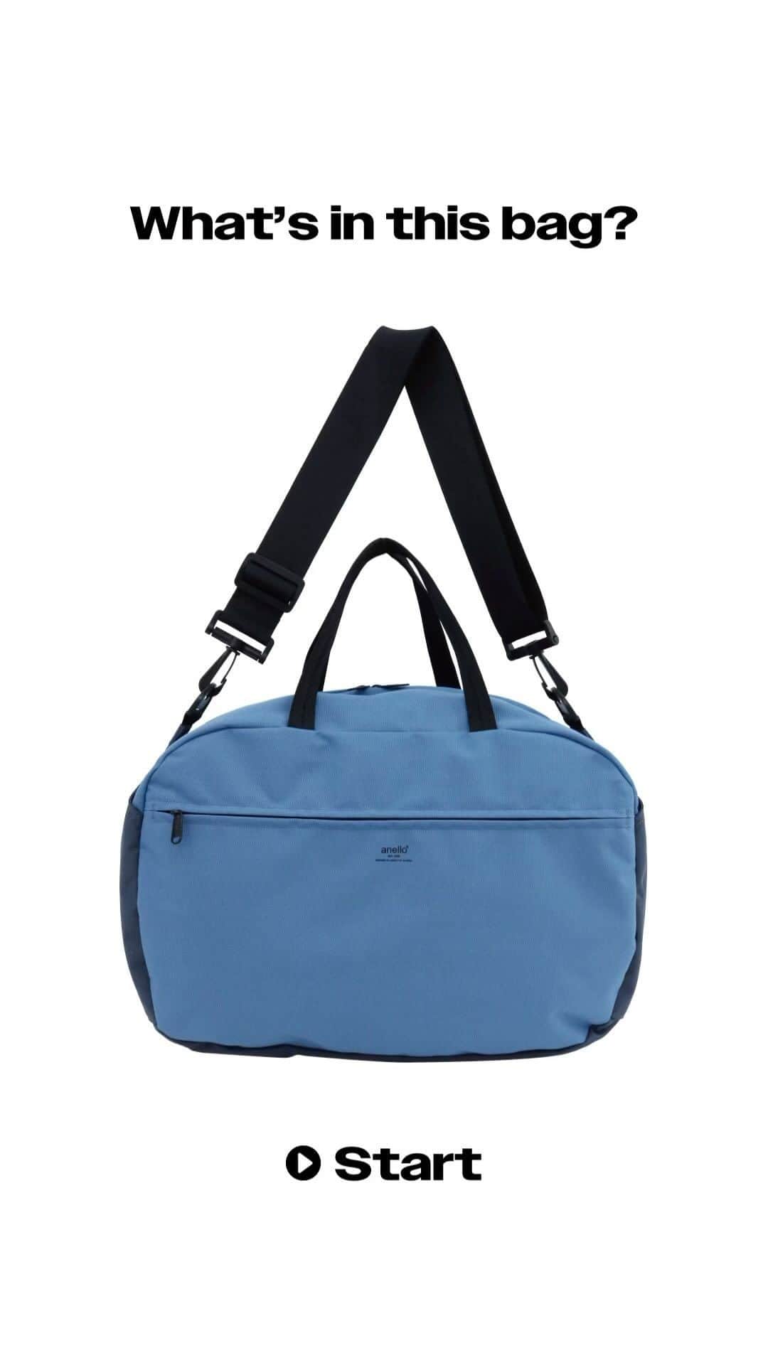 anello®OFFICIALのインスタグラム：「【What's in this bag?】-ANYWHERE BOSTON BAG-  33Ｌも収納可能で、背面にはキャリーオンベルトがあるので 旅行や出張にも最適なアイテムです◎  #anello #anello_bag #whatsinthisbag #whatsinmybag #bag #backpack #shoulderbag #daypack #totobag #アネロ #リュック #口金リュック #かばんの中身 #ボストンバッグ#おすすめ」