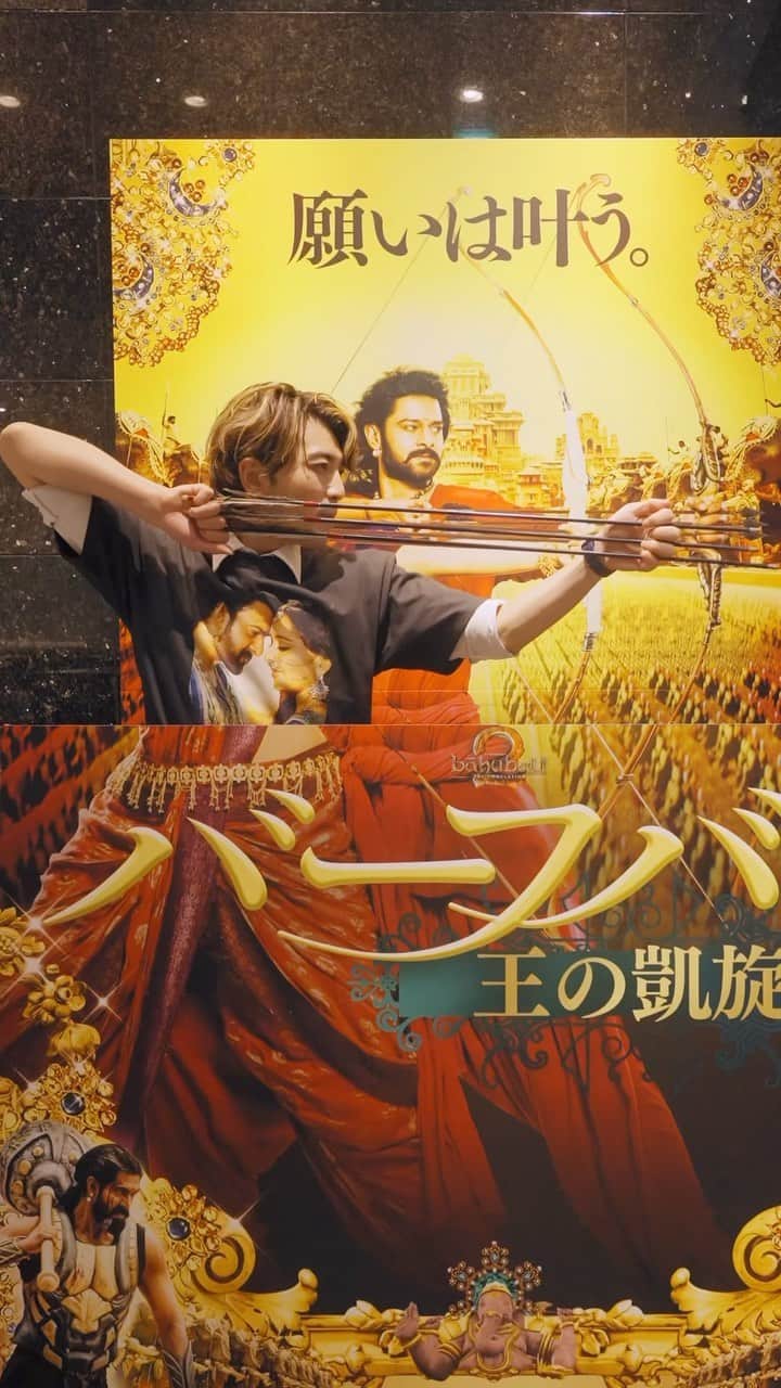 のインスタグラム：「I went to the Baahubali collab cafe😊 with @mayojapan   The interior was all themed around Baahubali, and the food was inspired by scenes from the movie. it was so fun😚✨ We hardly get to see Indian films in Japan. So when we do, the Japanese really enjoy these awesome films. I hope more of India's fantastic film culture reaches Japan. I'd love to be a bridge between the two. Love from Japan🇮🇳🤝🇯🇵  #baahubali」