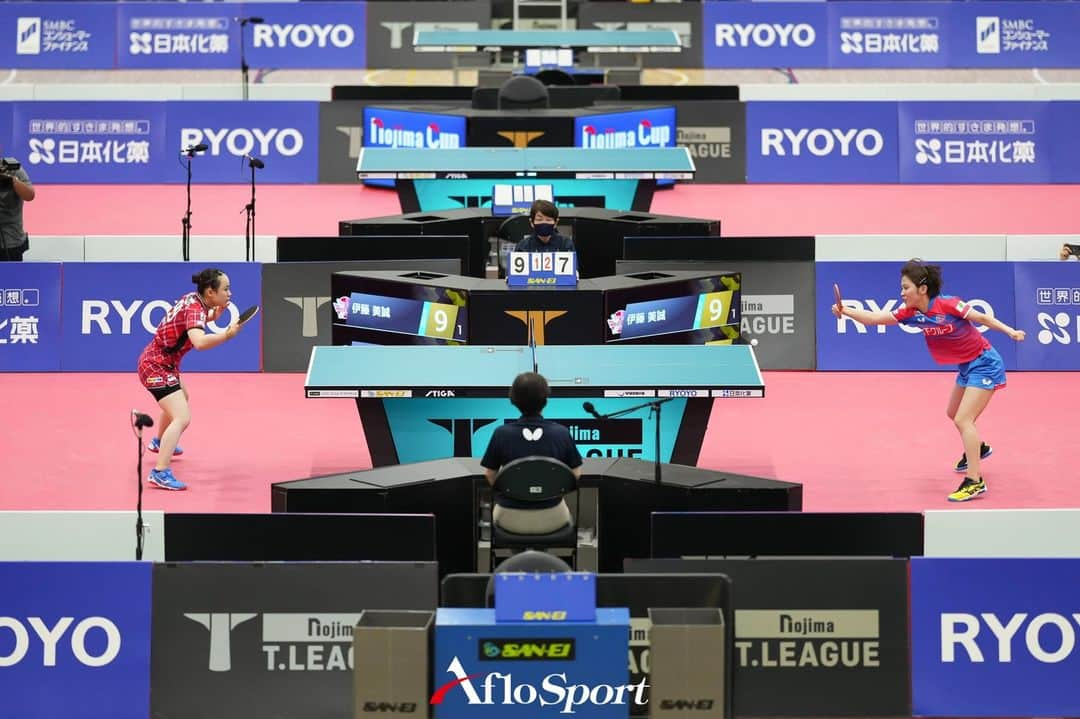 アフロスポーツのインスタグラム：「伊藤美誠/Mima Ito,  平野美宇/Miu Hirano,  JUNE 18, 2023 - Table Tennis :  T.LEAGUE NOJIMA CUP 2023  Women's singles  Final  at HELSPO HUB-3 Arena  in Tokyo, Japan.  #sportphoto #sportphotography #スポーツ写真」