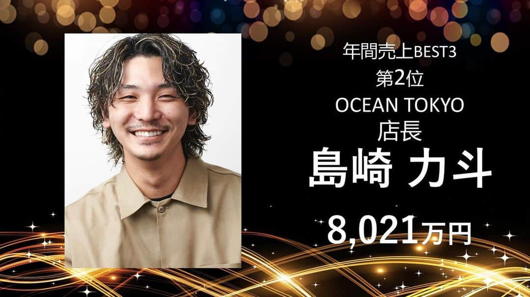 島崎力斗のインスタグラム：「10周年パーティで 『年間総売上第2位』 『月間最高売上第3位』 を頂きました🔥  これもいつもご来店くださるお客様、手伝ってくれるスタッフのみんな、先輩方、会社のお陰です！  11年目も努力していきます！ 今後ともよろしくお願い致します！！  #oceantokyo#oceantokyo10th #島崎力斗」